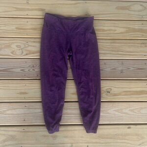 Prana Maroon Yoga workout hiking Leggings Size Medium Heathered Purple